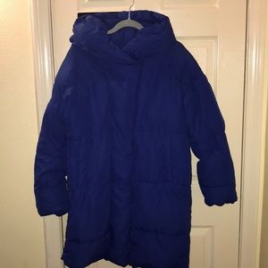 H&M puffy royal blue coat